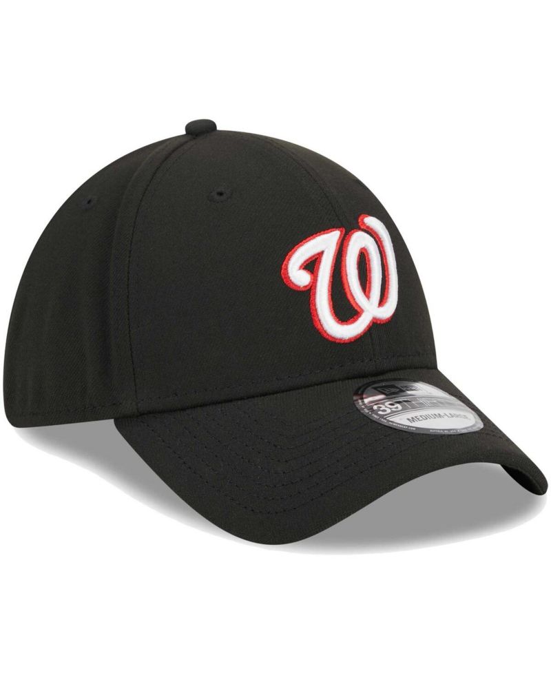 Men's Black Washington Nationals Logo 39THIRTY Flex Hat