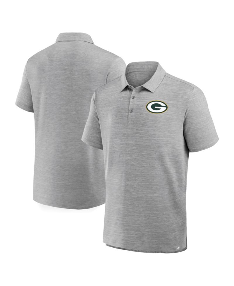 Men's Heather Gray Green Bay Packers Clutch Polo Shirt