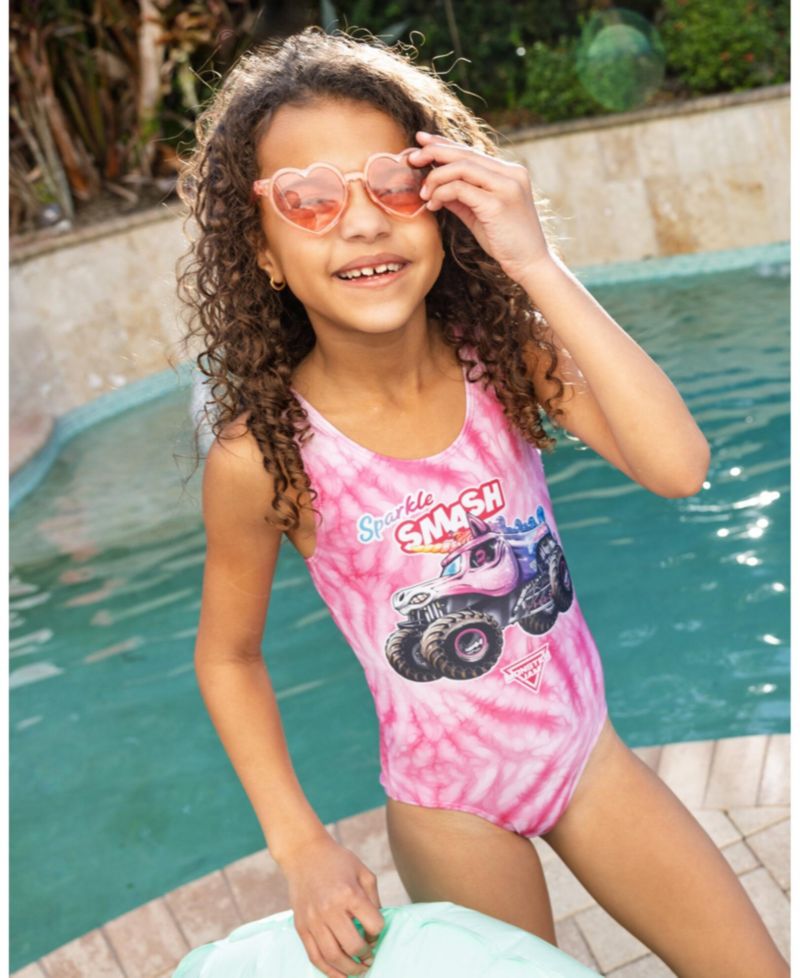 Toddler Girls Sparkle Smash One Piece Bathing Suit UPF 50+