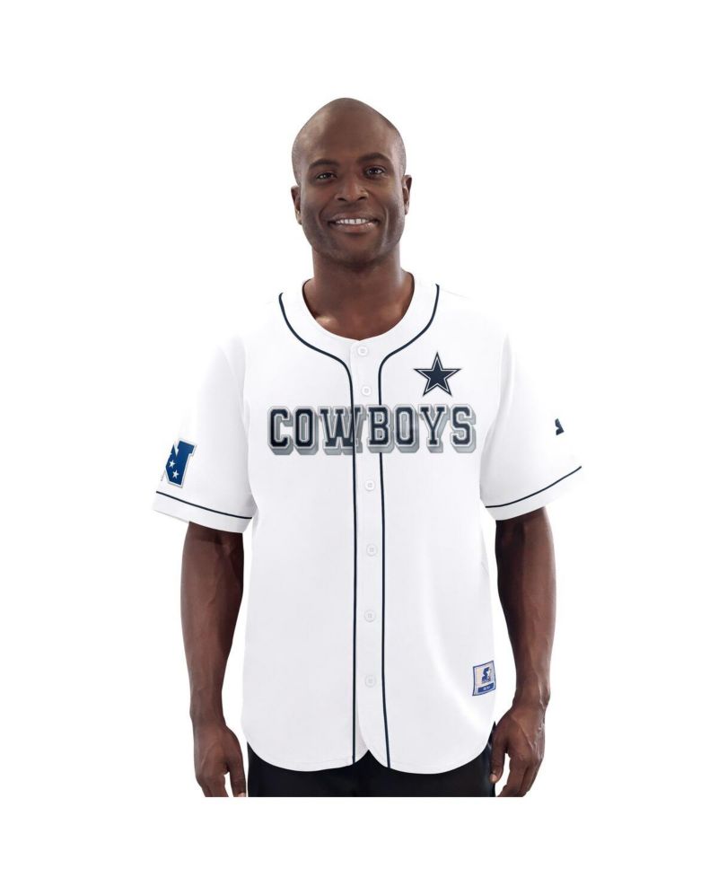 G-III Sports by Carl Banks Men's White Dallas Cowboys Relay Baseball Jersey