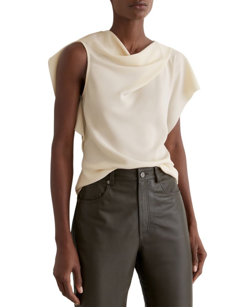 Women's Natalie Asymmetric Drape-Neck Top