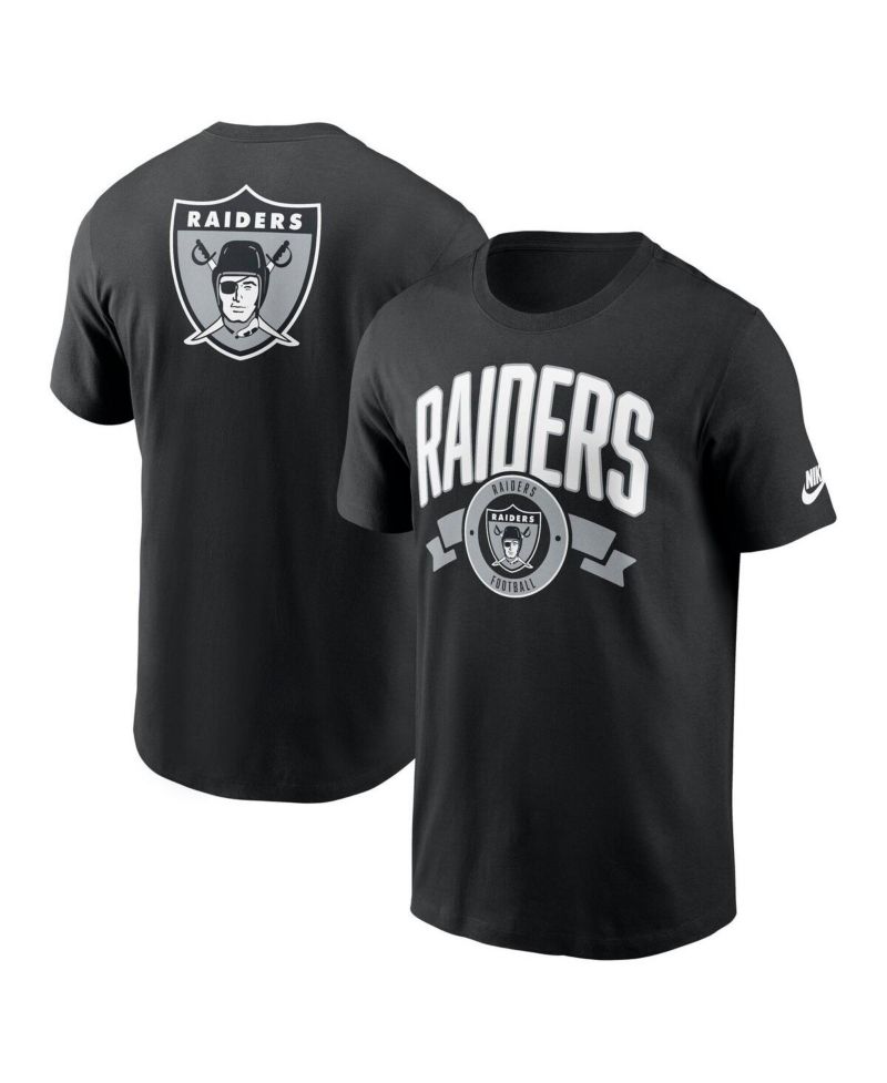 Men's Black Las Vegas Raiders Rewind Front and Back Hit Essential T-Shirt