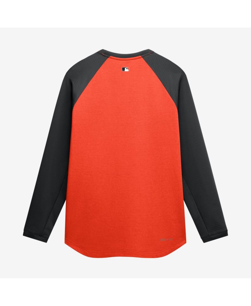 Men's Orange Baltimore Orioles Authentic Collection Raglan Dri-FIT Sweatshirt