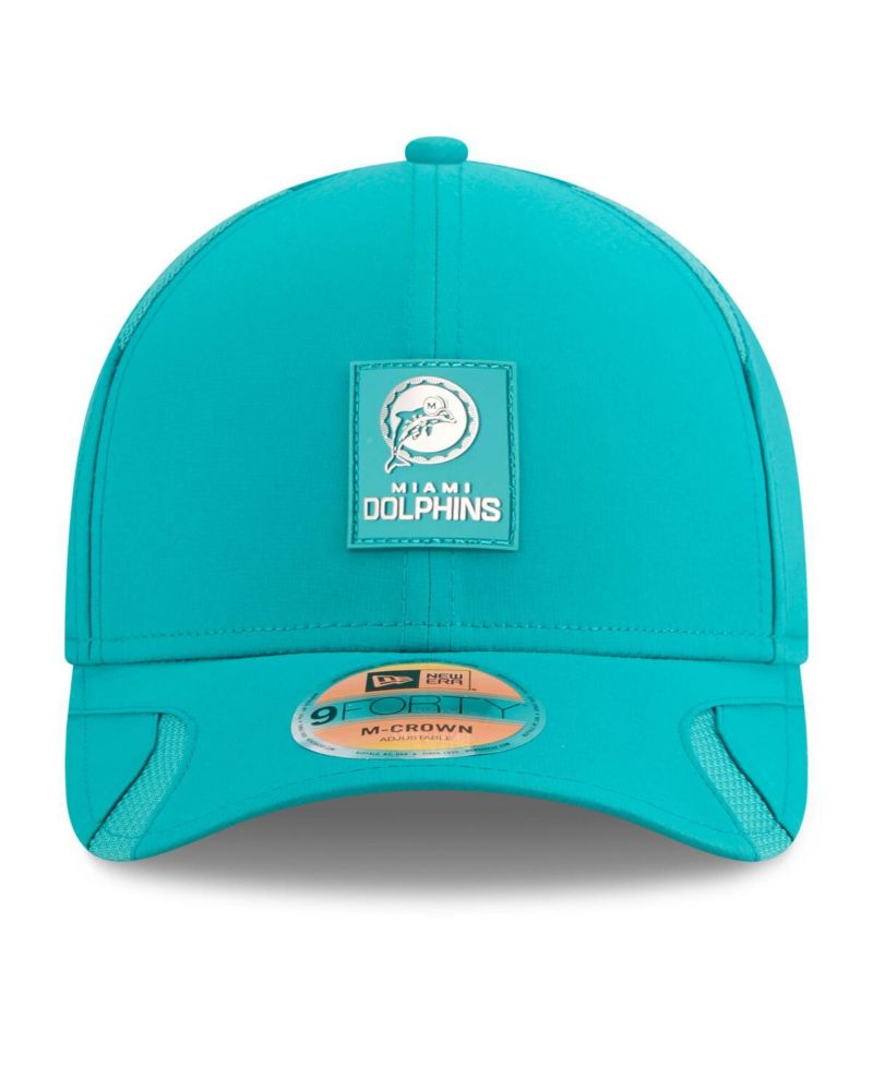 Men's Aqua Miami Dolphins 2025 Sideline Throwback M-Crown 9FORTY Adjustable Hat