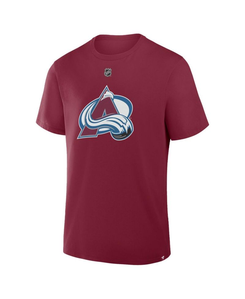 Men's Cale Makar Burgundy Colorado Avalanche Authentic Stack Name & Number T-Shirt