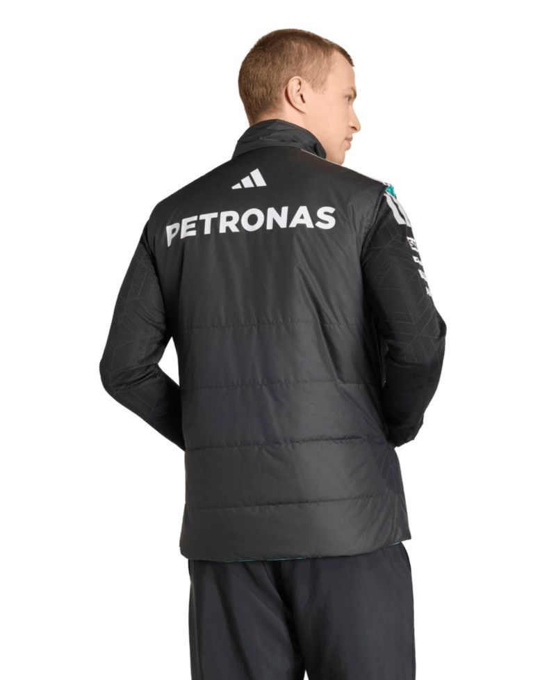 Men's Black Mercedes-AMG Petronas F1 Team Full-Zip Mechanics Vest