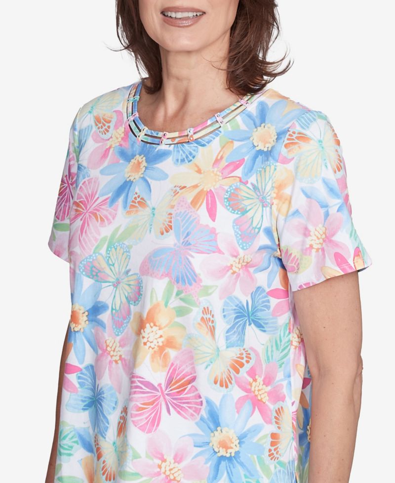 Women's Spring Butterfly Crew Neck Top