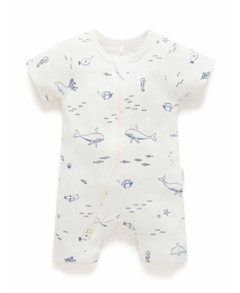 Baby Boys Short Sleeve Zip Coveral