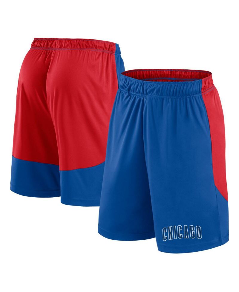 Men's Royal/Red Chicago Cubs Launch Polyester Shorts