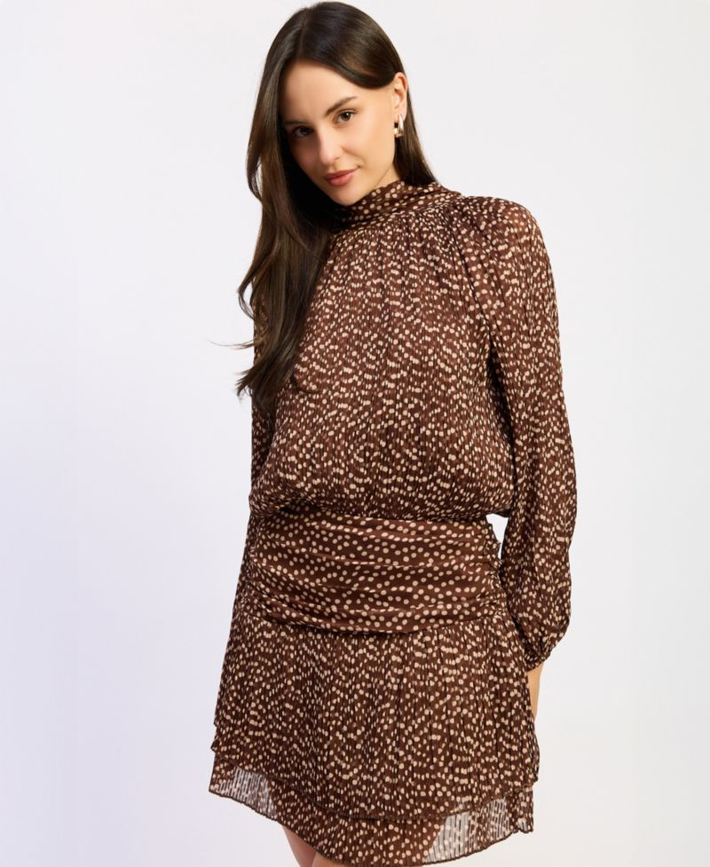 Women's Diana Long-Sleeve Mock-Neck Mini Dress