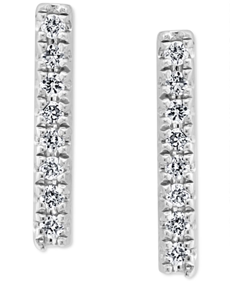 EFFY® Diamond Bar Stud Earrings (1/20 ct. t.w.) in Sterling Silver or 14k Gold-Plated Sterling Silver