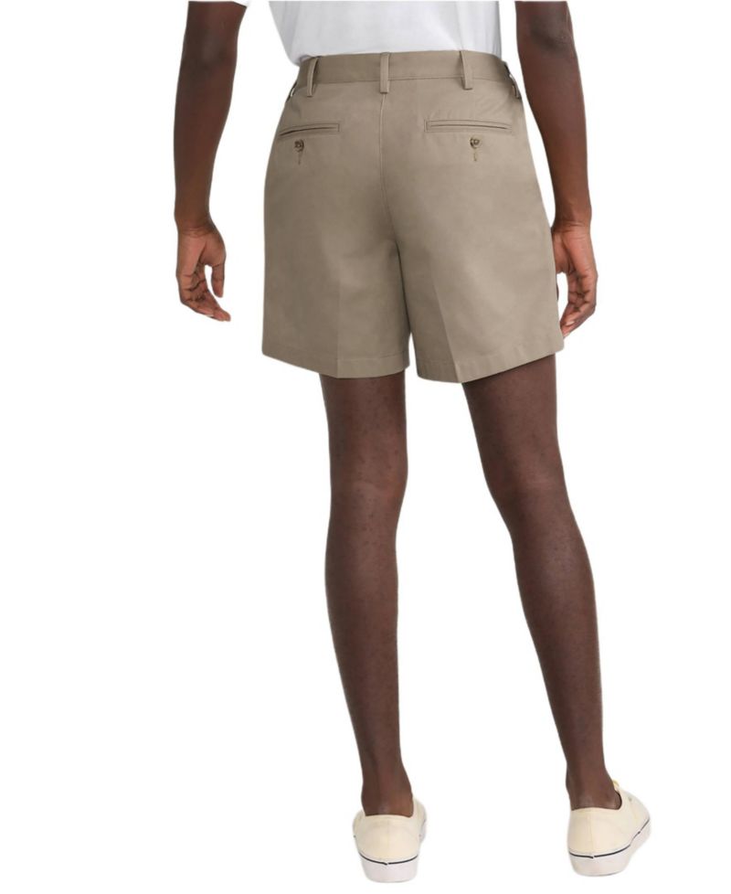 Men's No Iron 6" Comfort Waist Pleated Front Chino Short