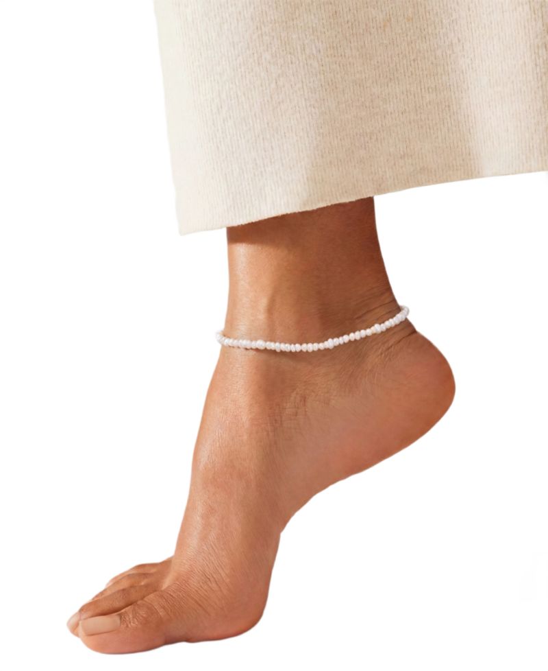 Tarnish-Resistant Natural Keshi Freshwater Pearl Rena Anklet