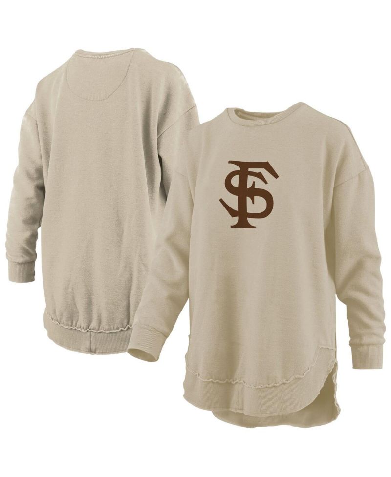 Women's Tan Florida State Seminoles Poncho Fleece Pullover Sweatshirt
