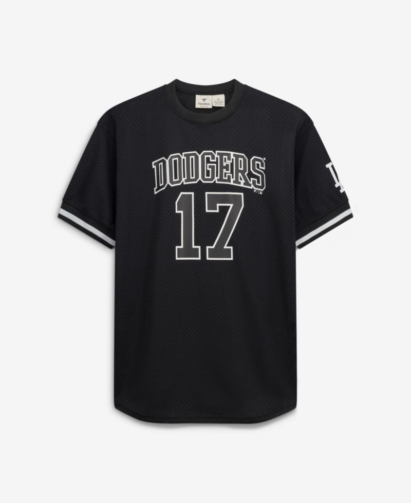 Men's Shohei Ohtani Black/White Los Angeles Dodgers Big & Tall Heavyweight Mesh Jersey
