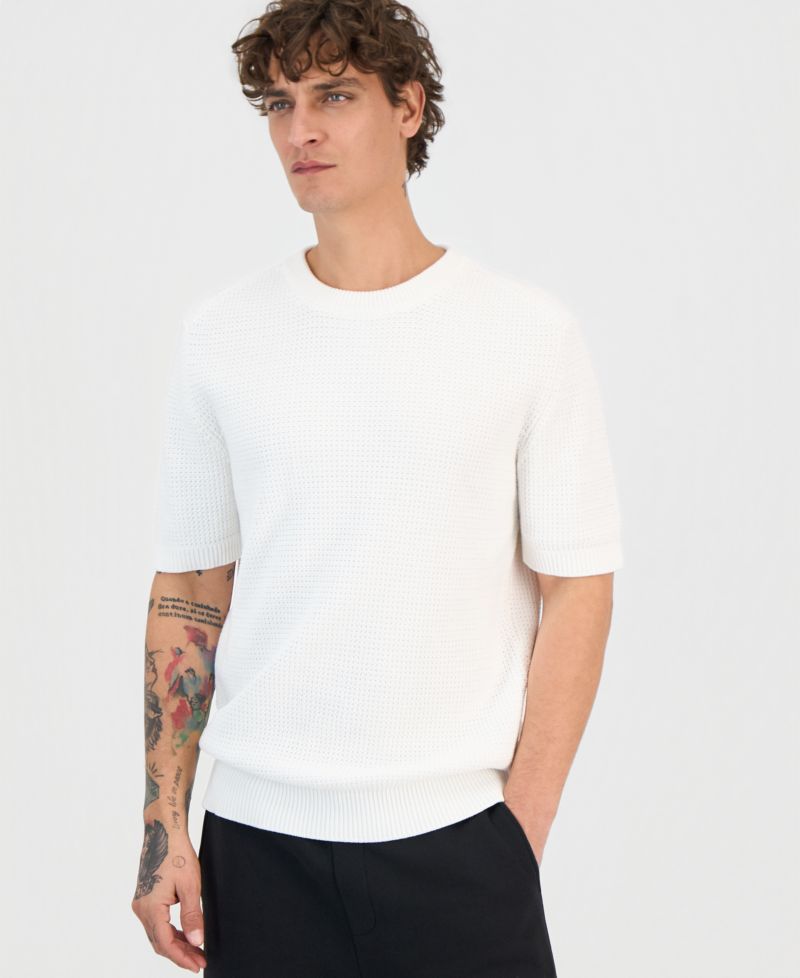 Men's Cotton Textured Short-Sleeve Shirt