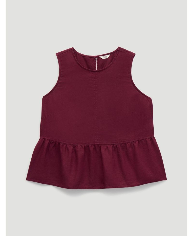 Women's Nomie Linen Blend Peplum Top