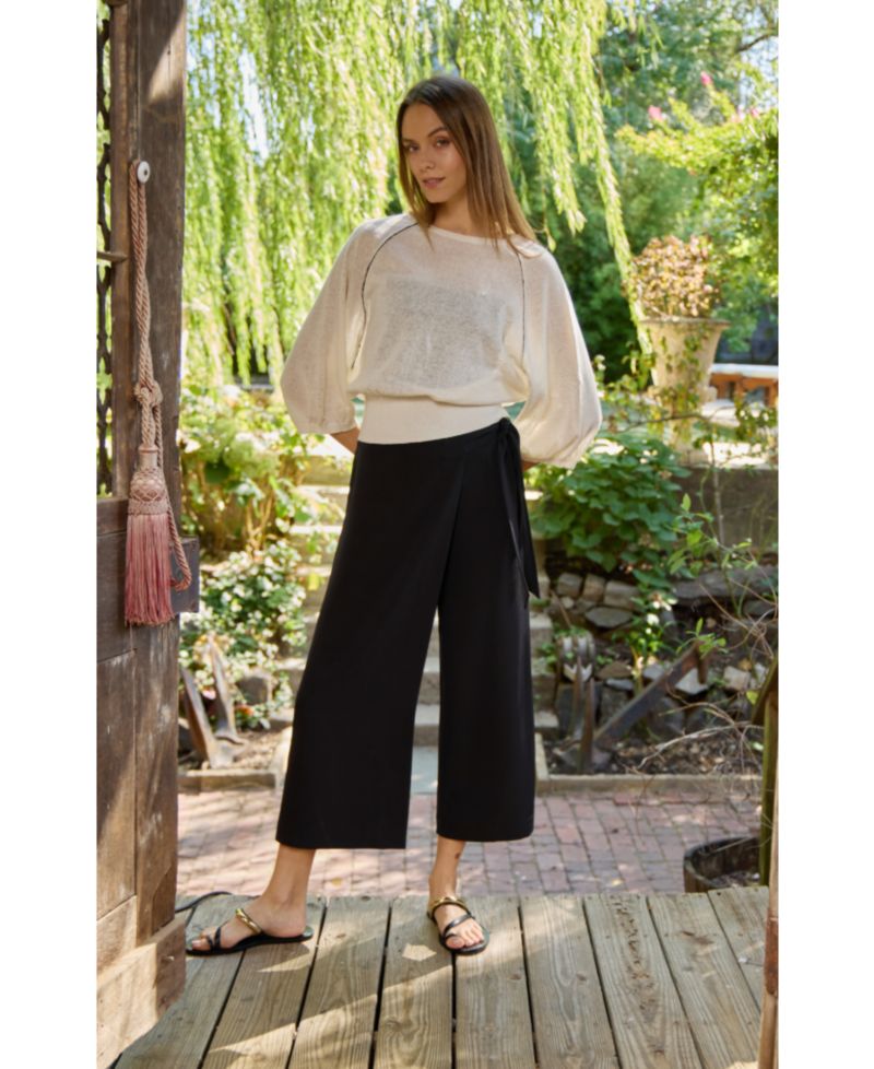 Women's Anabela Oversized Lightweight Raglan Long-Sleeve Linen-Cotton-Blend Sweater