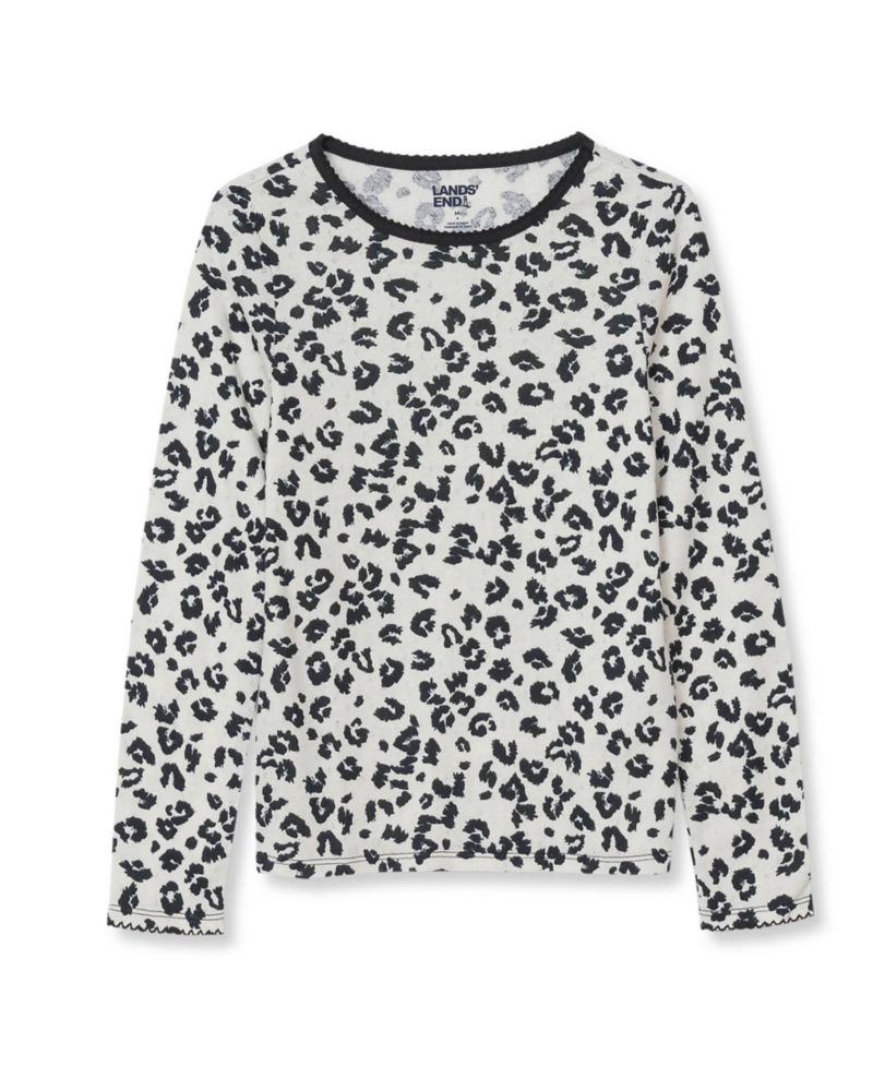 Kids Girls Long Sleeve Pointelle Knit Shirt