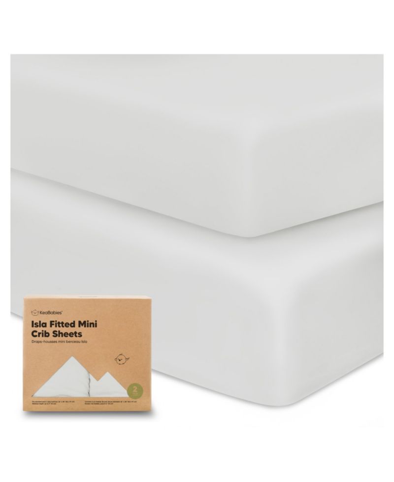 2-Pack Mini Crib Sheets, Pack and Play Sheets Fitted, Pack N Play Sheets, Organic Fitted Crib Sheet Cover
