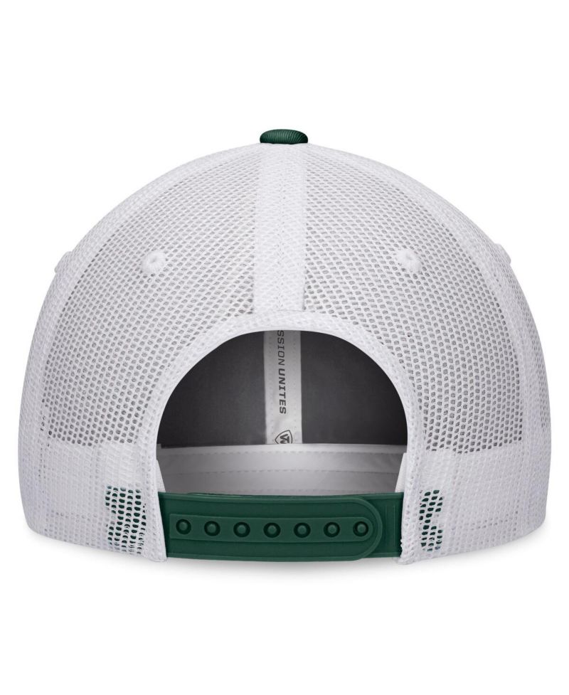Men's White, Green Michigan State Spartans Retro Fade Snapback Hat