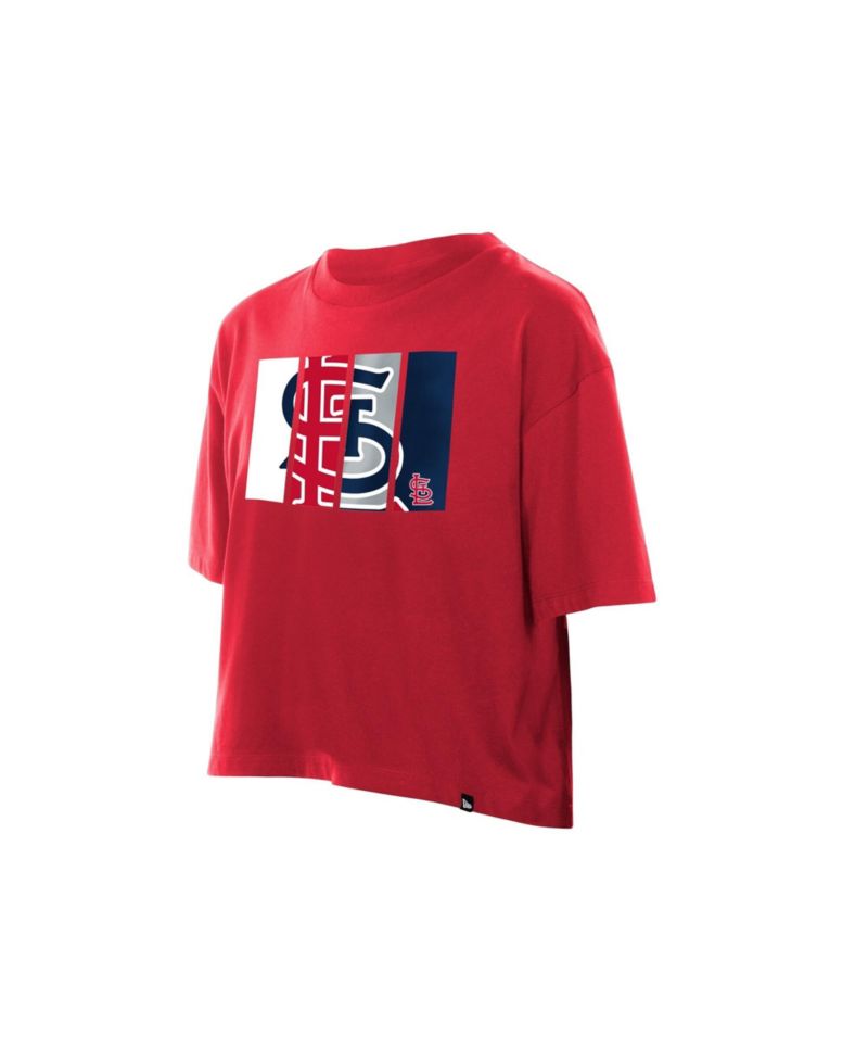 Women's Red St. Louis Cardinals Boxy Foil Logo T-Shirt