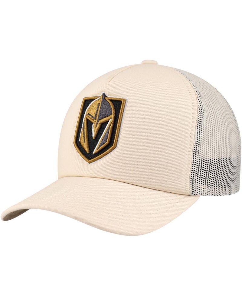 Men's Cream Vegas Golden Knights Foam Front Trucker Adjustable Hat