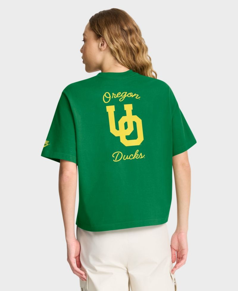 Women's Green Oregon Ducks Legacy Pocket Boxy T-Shirt