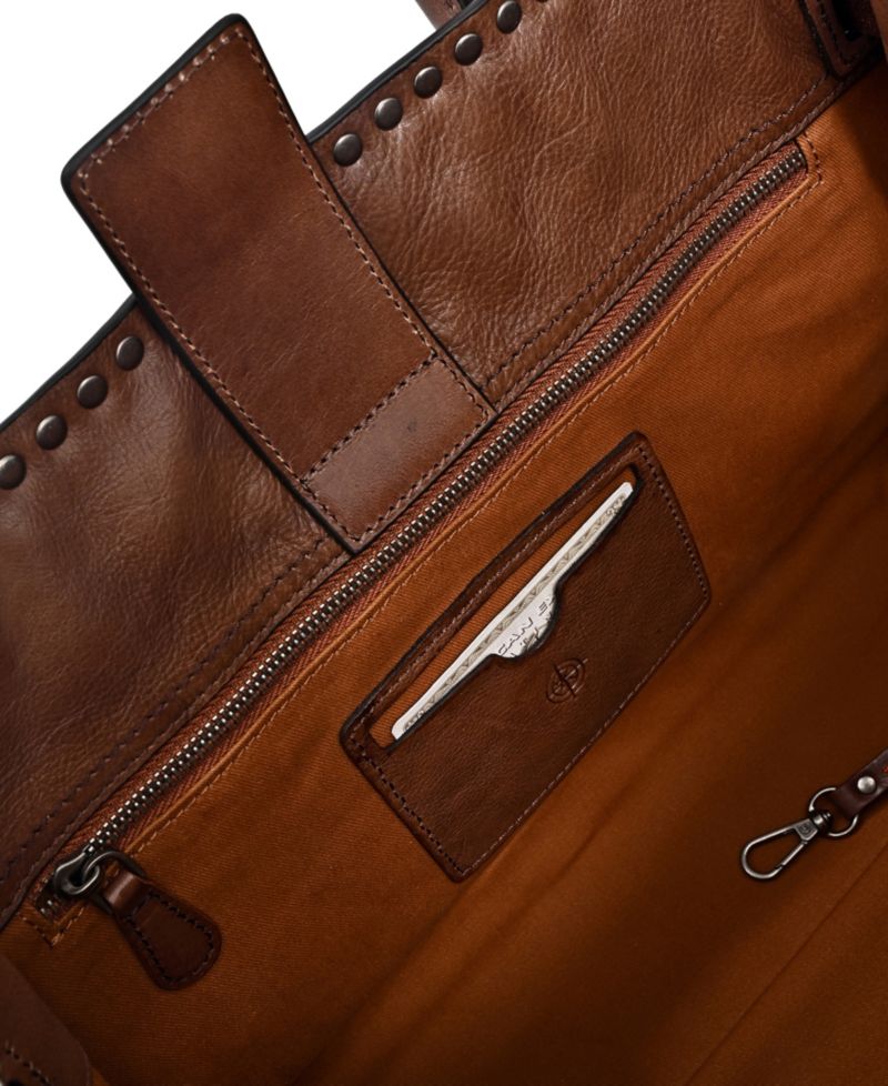 Westland Large Studded Leather Satchel Bag