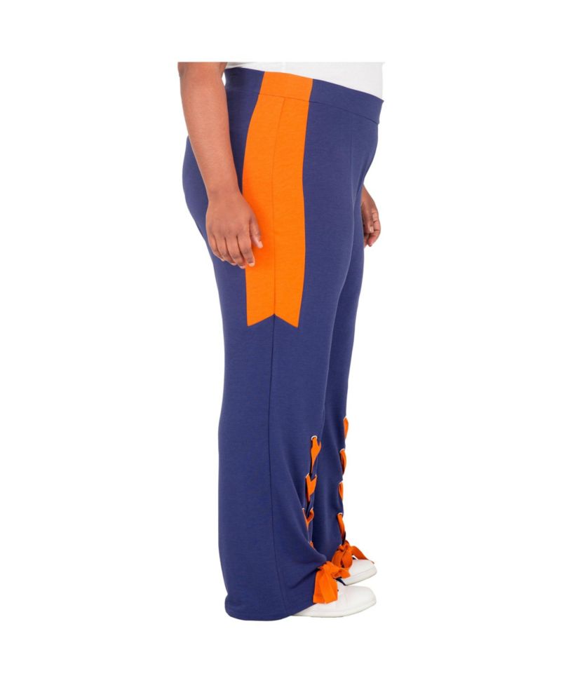 Plus Size Side Stripe Lace Up Hem Pants