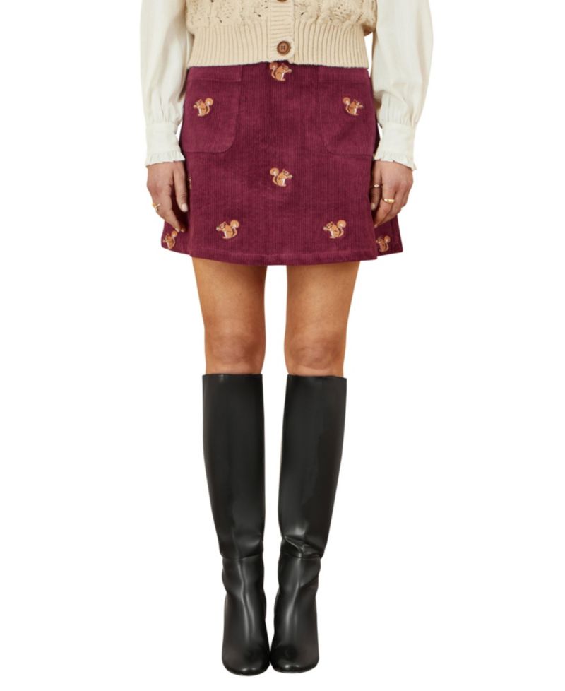 Women's Corduroy Daisy Mini Skirt