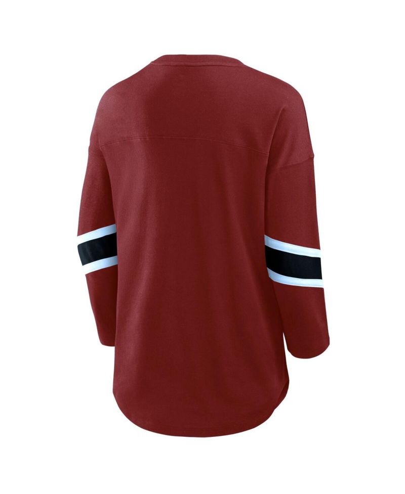 Women's Burgundy Washington Commanders Plus Size Redzone 3/4-Sleeve Scoop Neck T-Shirt