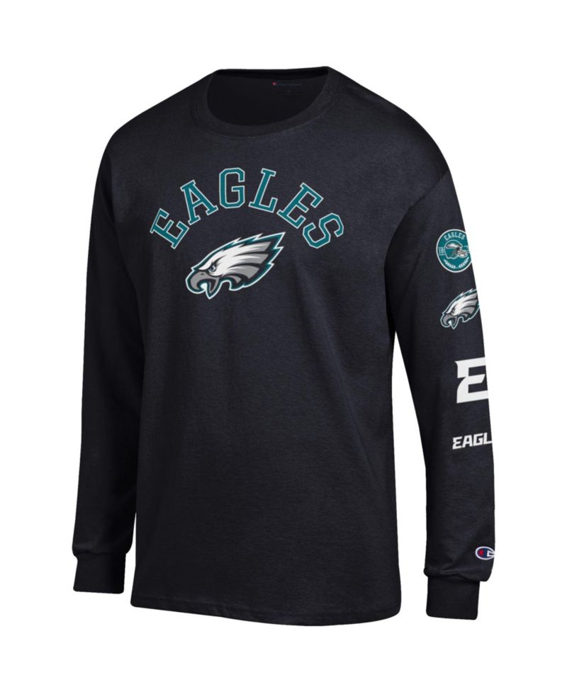 Men's Black Philadelphia Eagles Seal Long Sleeve T-Shirt