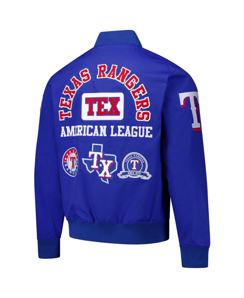 Men's Royal Texas Rangers Area Code Twill Full-Zip Jacket