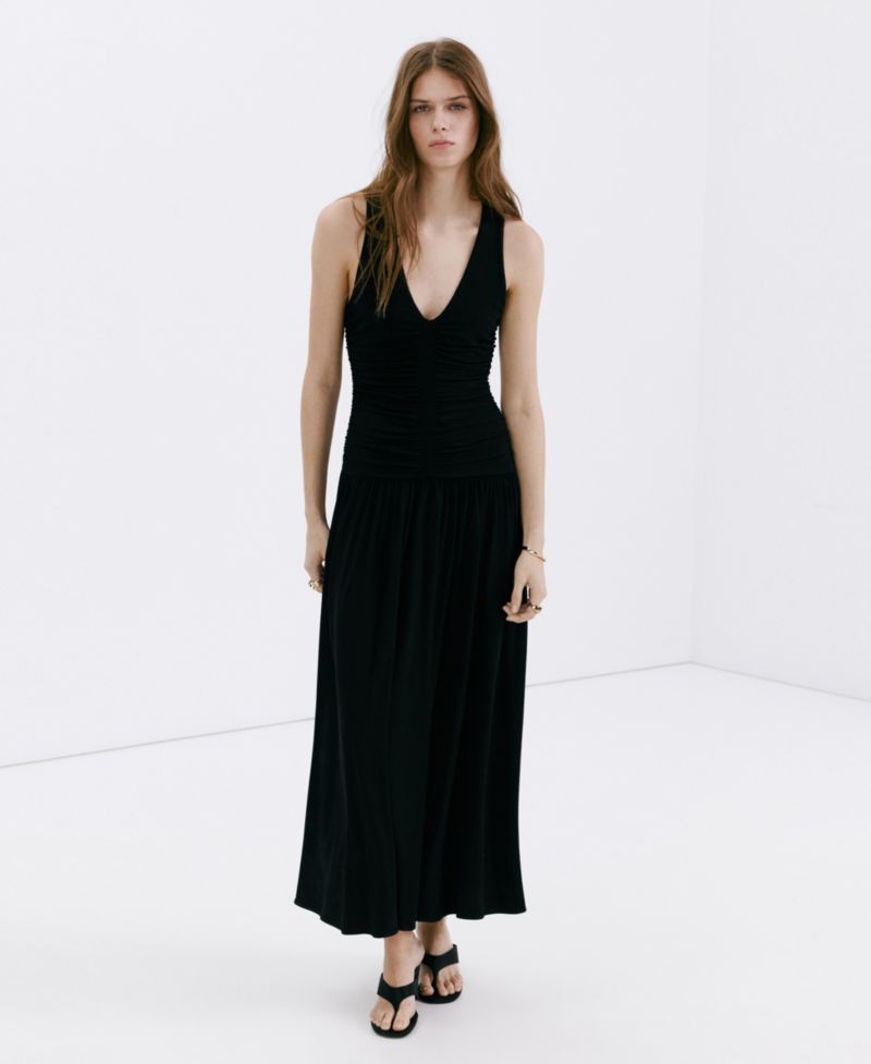 Women's Shirred Long Dress