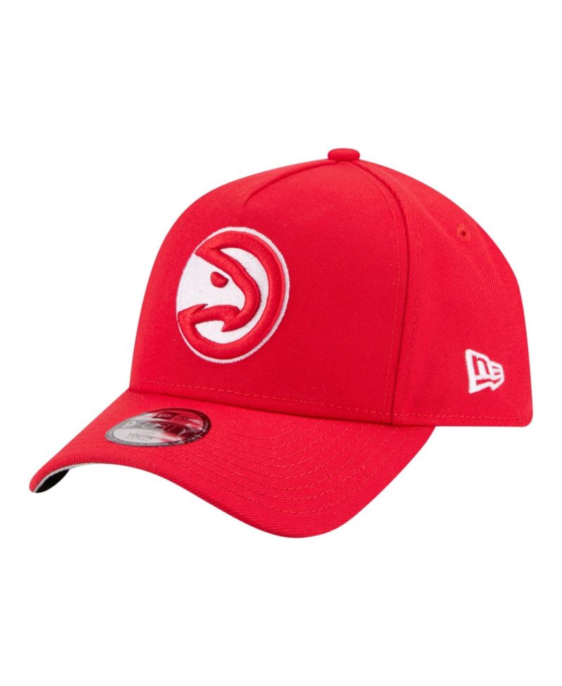 Big Boys and Girls Red Atlanta Hawks 9FORTY A-Frame Adjustable Hat