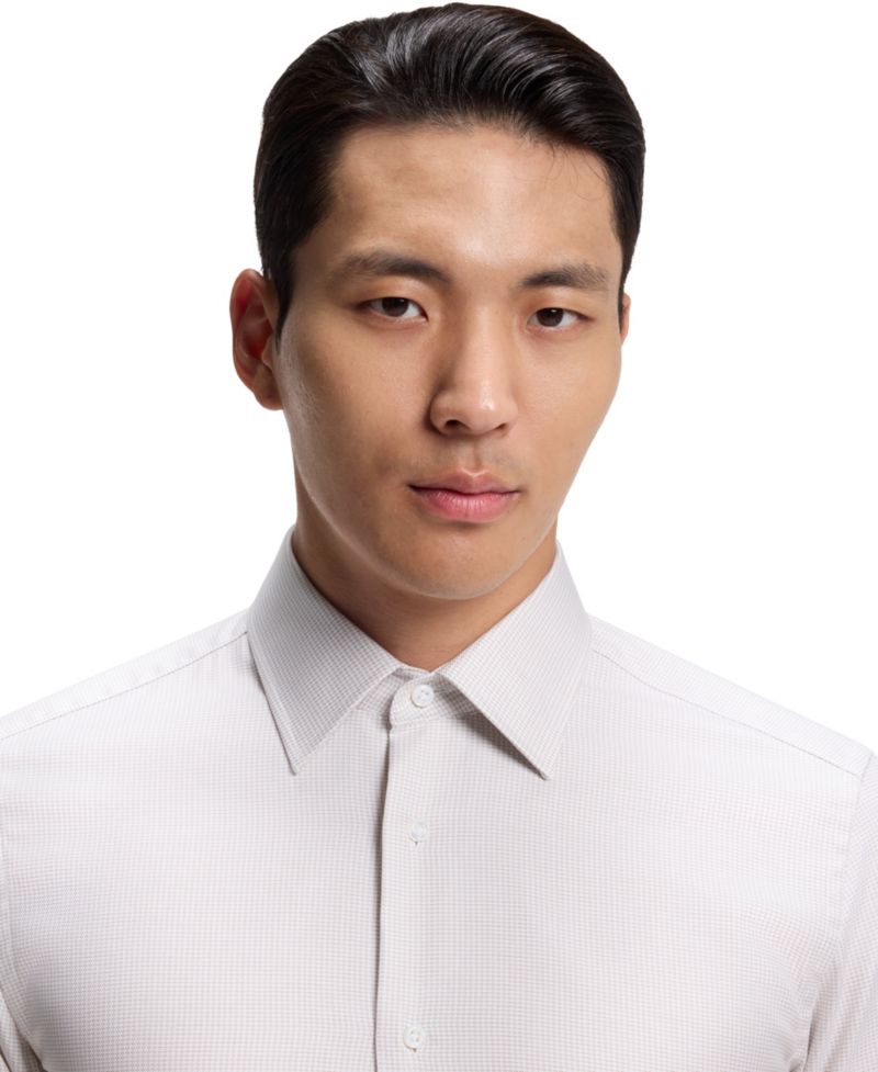 Men's Wrinkle-Resistant Cotton Slim-Fit Dress Shirt