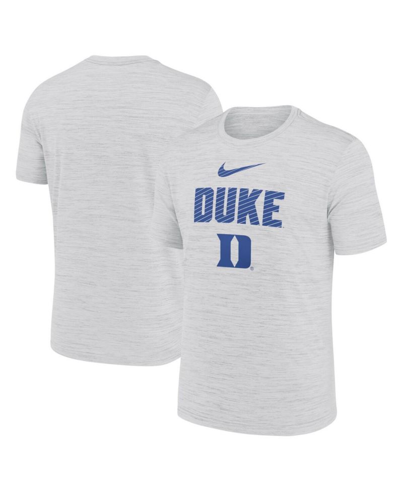 Men's White Duke Blue Devils Campus Slant Velocity Performance T-Shirt