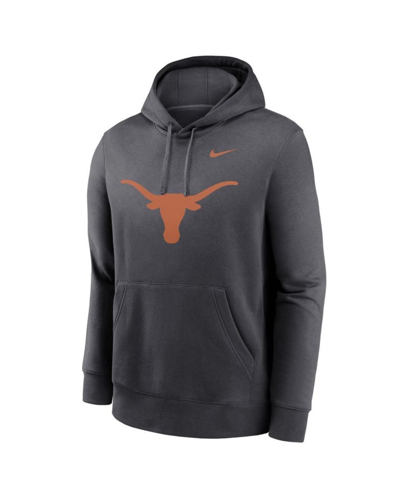 Men's Anthracite Texas Longhorns Primetime Evergreen Club Fleece Pullover Hoodie