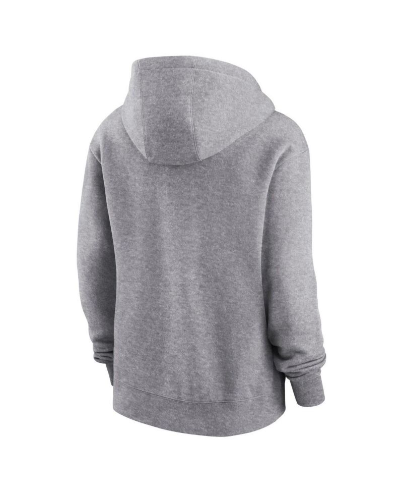 Women's Heather Gray Cleveland Browns Team Logo Club Fleece Pullover Hoodie