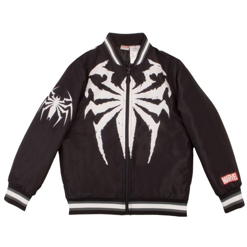 Boys Long Sleeve Zip Up Varsity Bomber Jacket