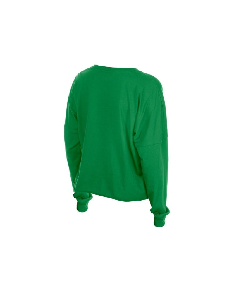 Women's Philadelphia Eagles Cropped Oversized Long-Sleeve T-Shirt