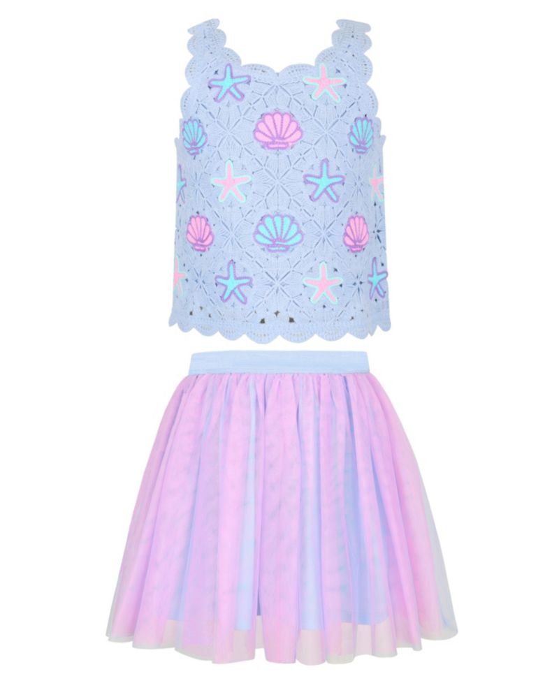 Girls' 2T-6X Sleeveless Tank Top and Skirt, 2-Piece Set