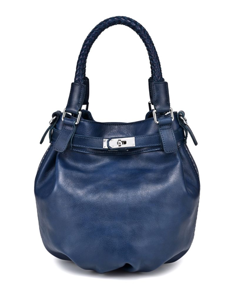 Pumpkin Small Leather Crossbody Bucket Bag