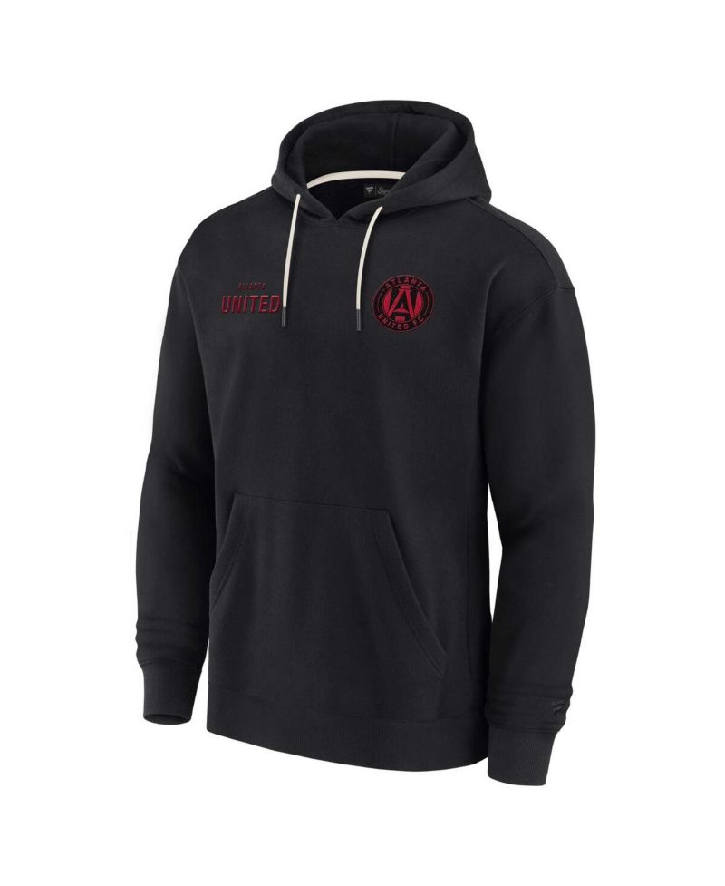 Men's and Women's Black Atlanta United FC Super Soft Fleece Pullover Hoodie