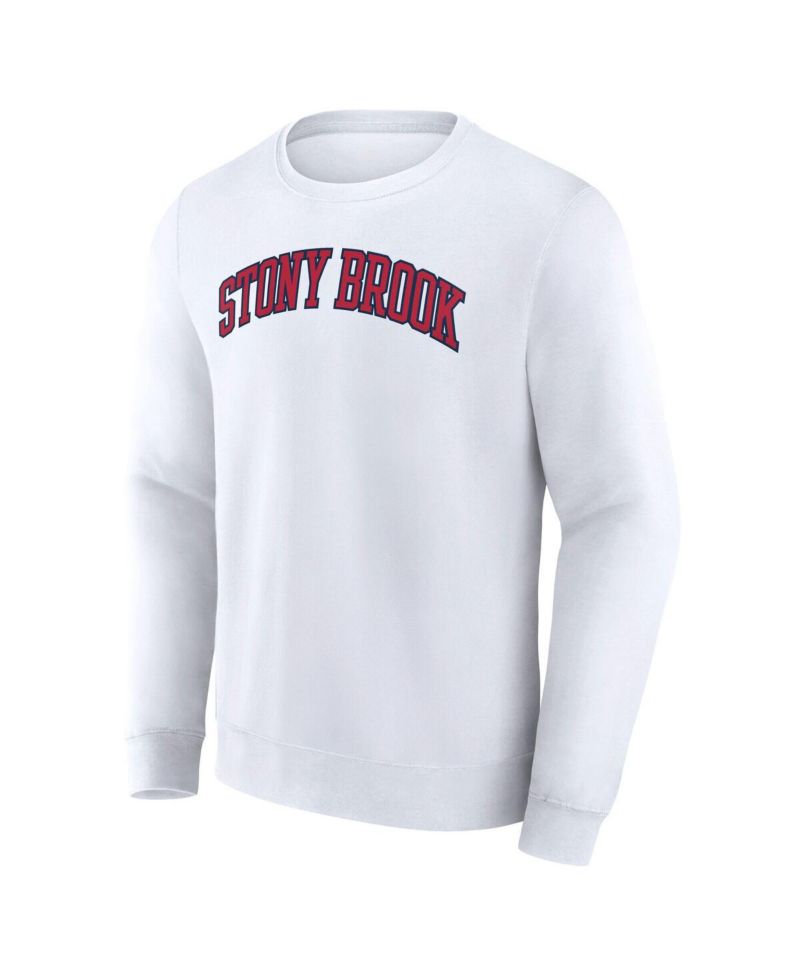 Men's White Stony Brook Seawolves Short Name Pullover Sweatshirt
