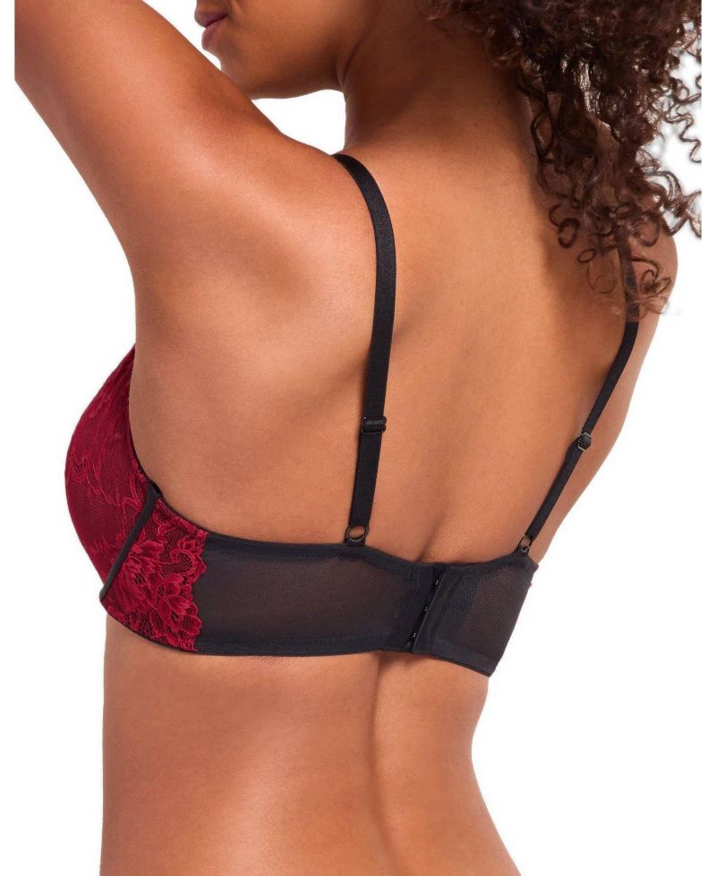 Saveria Unlined Plunge Strappy Lace Bra