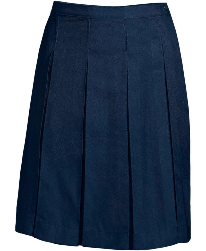 Tall Tall Top of Knee Solid Box Pleat Skirt