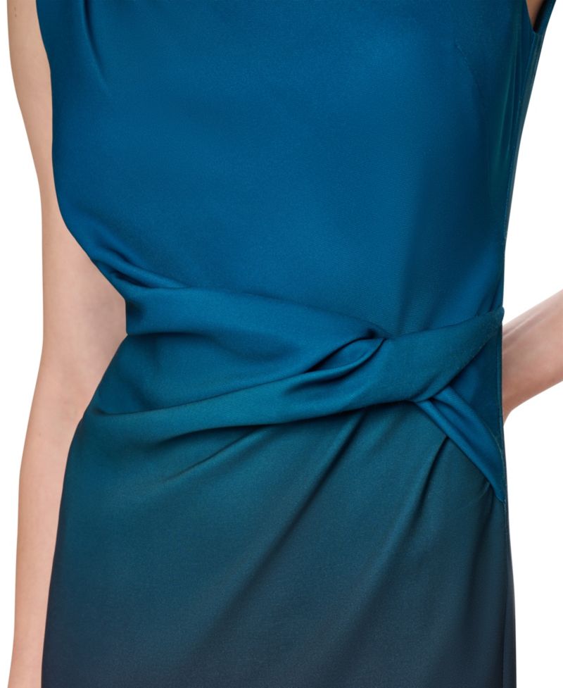 Women's Side Knot Sleeveless Midi Sheath Dress