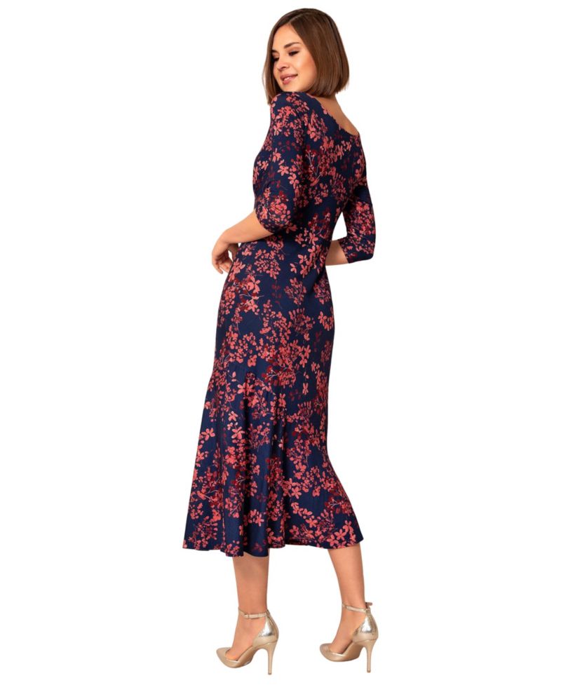 Women's Maxine Floral-Print Asymmetric Bias-Cut Midi Dress